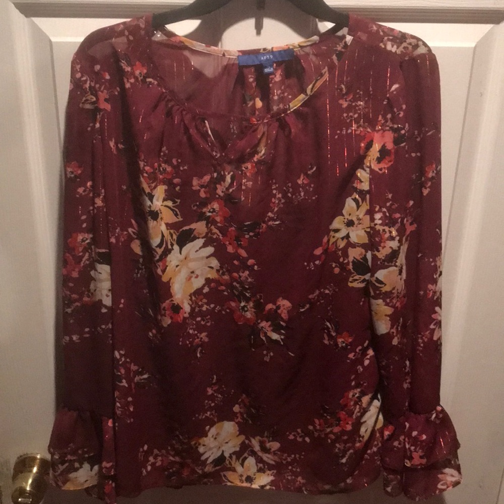 Apt.9 Women’s Long Sleeve Blouse Used Size XL